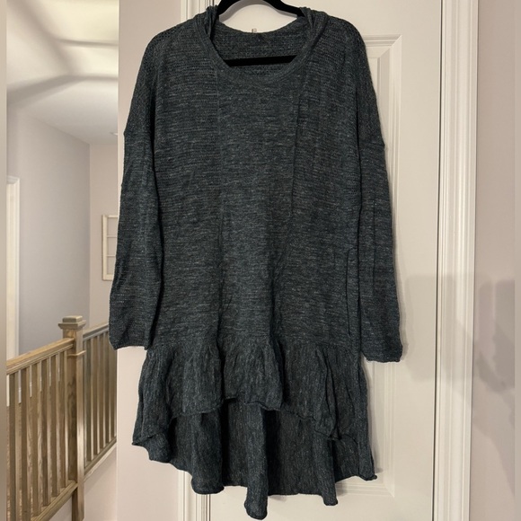 Free People Pullover Sweater Dress - Dark Teal, Cozy & Chic - Alpaca - Size XS - Picture 1 of 5